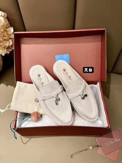  Loro Piana Babouche Charms Walk Moccasin Slipper Women's Suede Loafer #3154 - Image 3