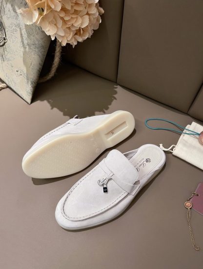  Loro Piana Babouche Charms Walk Moccasin Slipper Women's Suede Loafer #3154 - Image 6