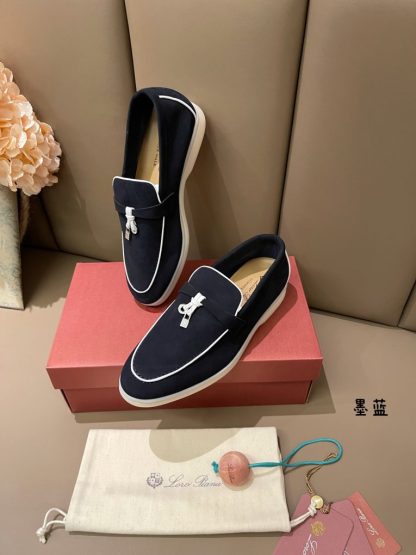  Loro Piana Summer Charms Walk Moccasin Women's Suede Loafer #3172 - Image 4