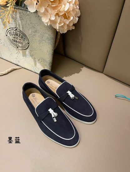  Loro Piana Summer Charms Walk Moccasin Women's Suede Loafer #3172 - Image 5