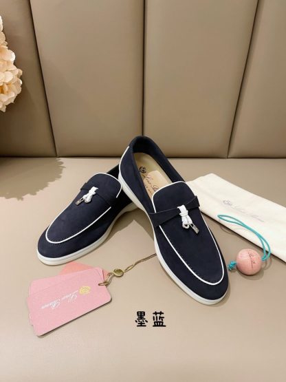  Loro Piana Summer Charms Walk Moccasin Women's Suede Loafer #3172 - Image 9