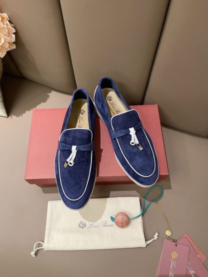Replica Loro Piana Summer Charms Walk Moccasin Women's Suede Loafer #3171