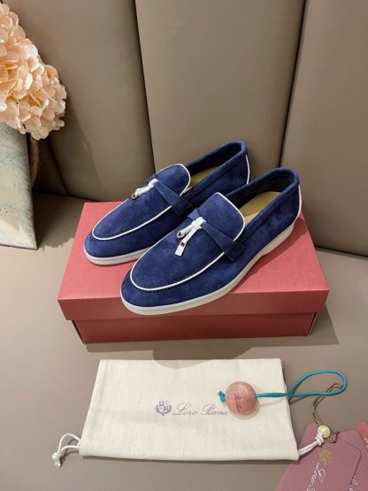  Loro Piana Summer Charms Walk Moccasin Women's Suede Loafer #3171 - Image 2