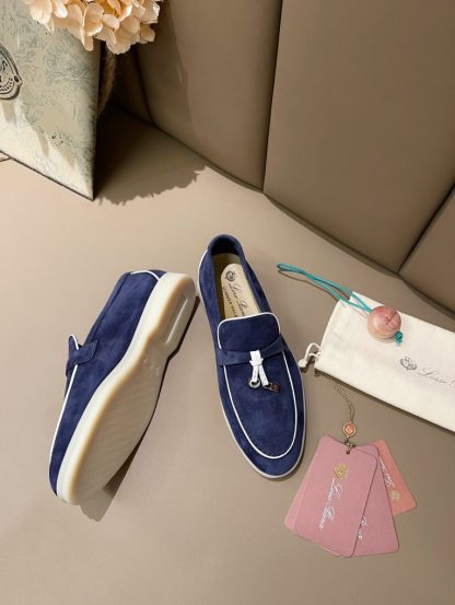  Loro Piana Summer Charms Walk Moccasin Women's Suede Loafer #3171 - Image 3