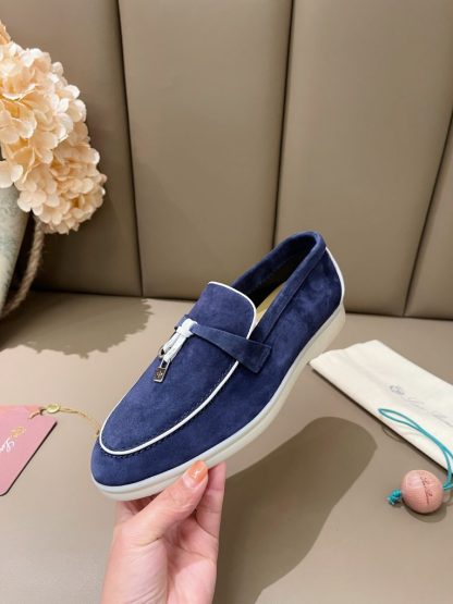  Loro Piana Summer Charms Walk Moccasin Women's Suede Loafer #3171 - Image 7