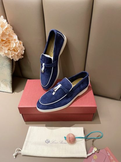  Loro Piana Summer Charms Walk Moccasin Women's Suede Loafer #3171 - Image 9