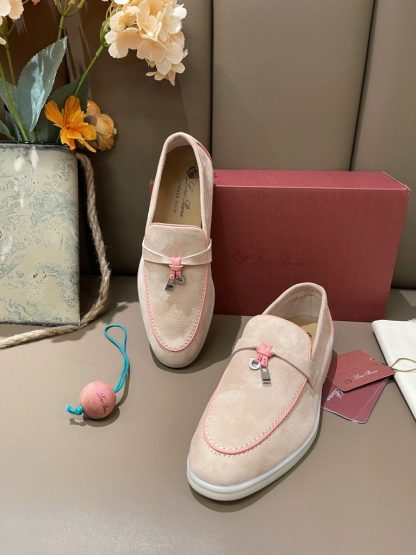  Loro Piana Summer Charms Walk Moccasin Women's Suede Loafer #3173 - Image 7