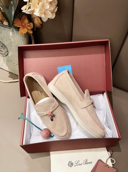  Loro Piana Summer Charms Walk Moccasin Women's Suede Loafer #3173 - Image 3
