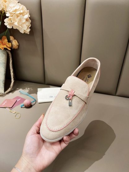  Loro Piana Summer Charms Walk Moccasin Women's Suede Loafer #3173 - Image 5