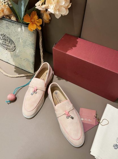  Loro Piana Summer Charms Walk Moccasin Women's Suede Loafer #3173 - Image 8