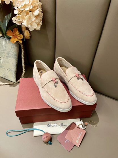  Loro Piana Summer Charms Walk Moccasin Women's Suede Loafer #3173 - Image 4