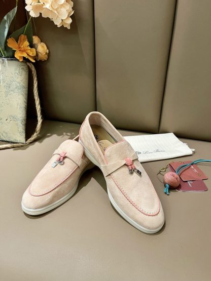  Loro Piana Summer Charms Walk Moccasin Women's Suede Loafer #3173 - Image 2