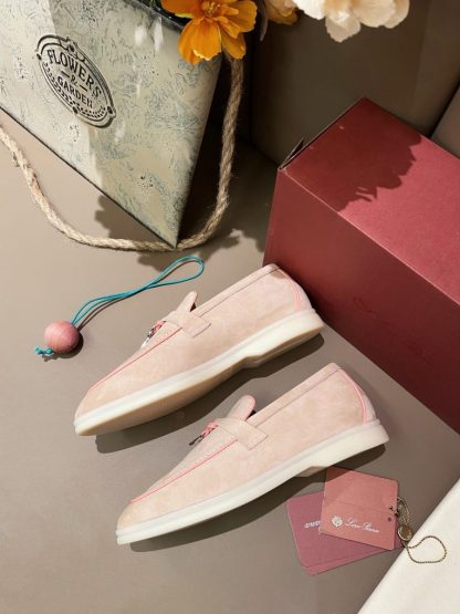  Loro Piana Summer Charms Walk Moccasin Women's Suede Loafer #3173 - Image 9