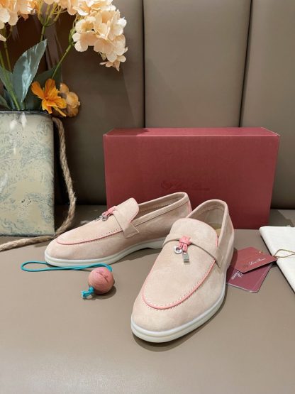  Loro Piana Summer Charms Walk Moccasin Women's Suede Loafer #3173 - Image 6