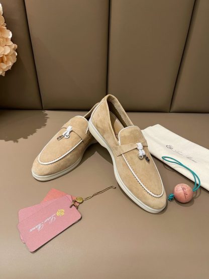  Loro Piana Summer Charms Walk Moccasin Women's Suede Loafer #3174 - Image 3