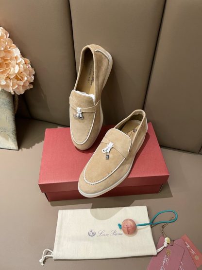  Loro Piana Summer Charms Walk Moccasin Women's Suede Loafer #3174 - Image 7