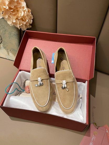 Replica Loro Piana Summer Charms Walk Moccasin Women's Suede Loafer #3173