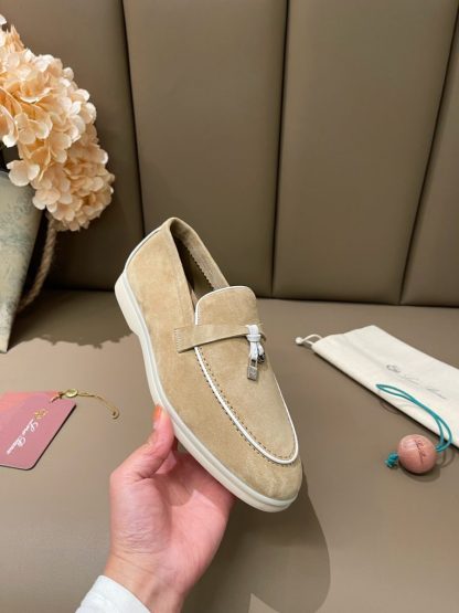  Loro Piana Summer Charms Walk Moccasin Women's Suede Loafer #3174 - Image 2