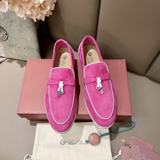 Replica Loro Piana Summer Charms Walk Moccasin Women's Suede Loafer #3175