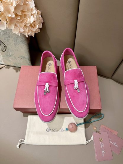 Replica Loro Piana Summer Charms Walk Moccasin Women's Suede Loafer #3175