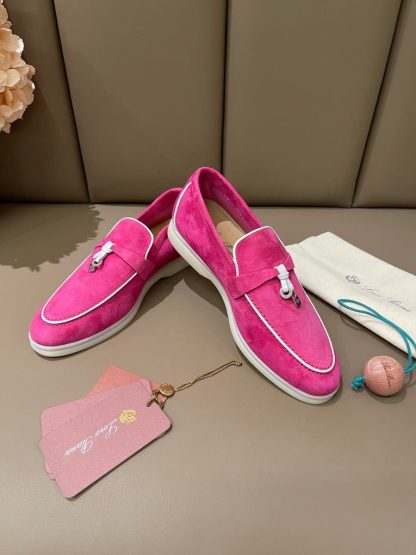  Loro Piana Summer Charms Walk Moccasin Women's Suede Loafer #3175 - Image 3