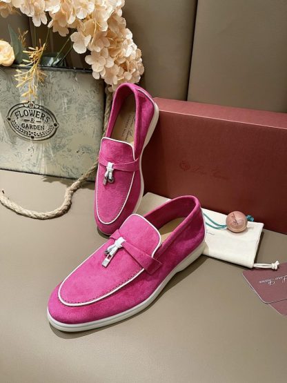  Loro Piana Summer Charms Walk Moccasin Women's Suede Loafer #3175 - Image 8