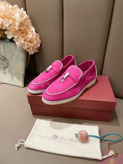  Loro Piana Summer Charms Walk Moccasin Women's Suede Loafer #3175 - Image 5