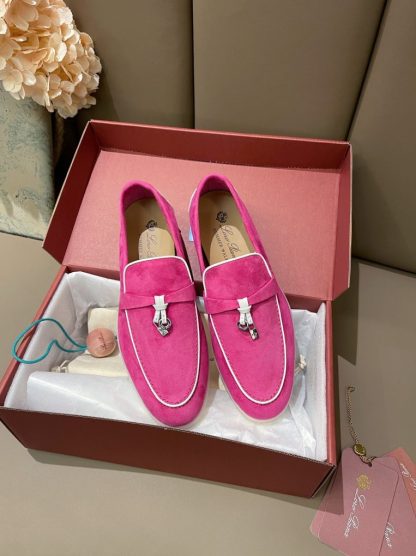  Loro Piana Summer Charms Walk Moccasin Women's Suede Loafer #3175 - Image 7