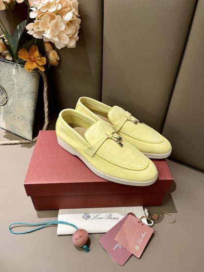  Loro Piana Summer Charms Walk Moccasin Women's Suede Loafer #3170 - Image 7