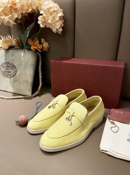  Loro Piana Summer Charms Walk Moccasin Women's Suede Loafer #3170 - Image 3