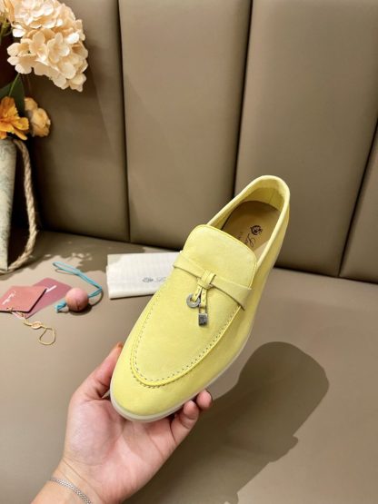  Loro Piana Summer Charms Walk Moccasin Women's Suede Loafer #3170 - Image 5