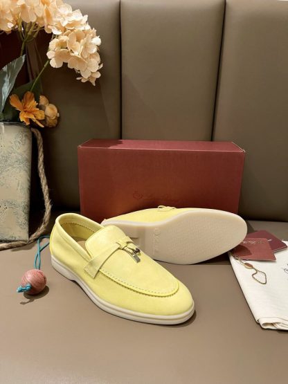  Loro Piana Summer Charms Walk Moccasin Women's Suede Loafer #3170 - Image 9