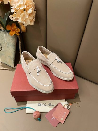  Loro Piana Summer Charms Walk Moccasin Women's Suede Loafer #3169 - Image 9