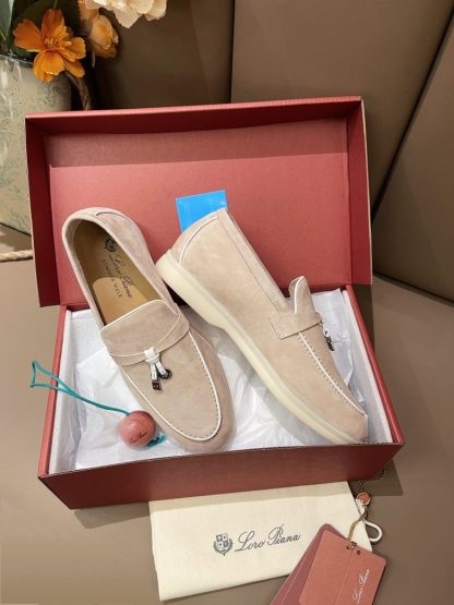  Loro Piana Summer Charms Walk Moccasin Women's Suede Loafer #3169 - Image 6