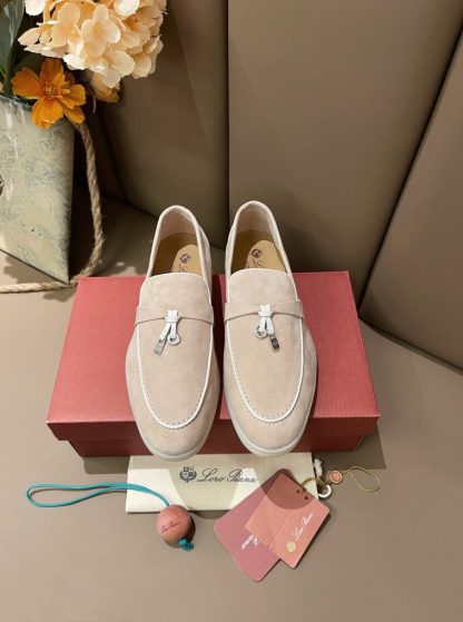 Replica Loro Piana Summer Charms Walk Moccasin Women's Suede Loafer #3169