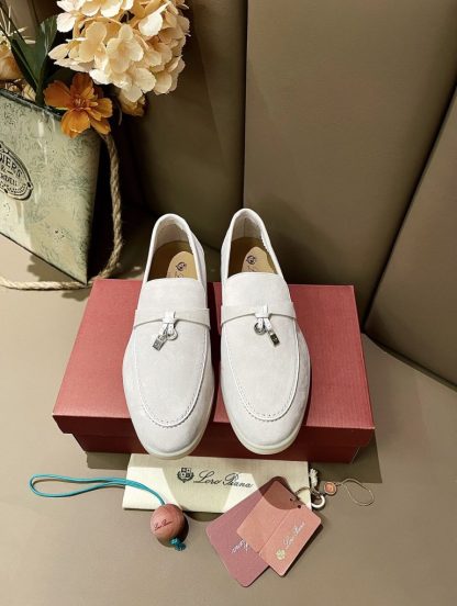  Loro Piana Summer Charms Walk Moccasin Women's Suede Loafer #3168 - Image 8