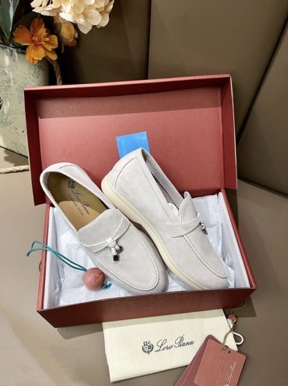  Loro Piana Summer Charms Walk Moccasin Women's Suede Loafer #3168 - Image 4