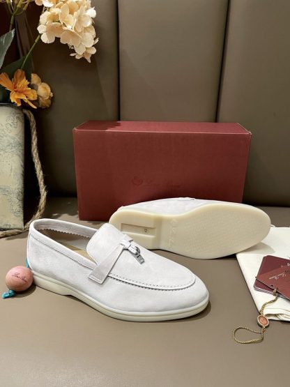  Loro Piana Summer Charms Walk Moccasin Women's Suede Loafer #3168 - Image 3