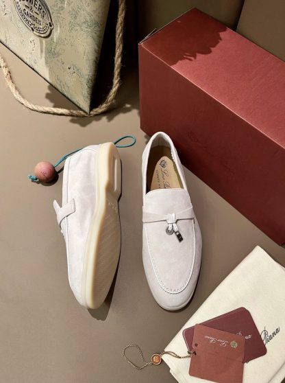  Loro Piana Summer Charms Walk Moccasin Women's Suede Loafer #3168 - Image 9