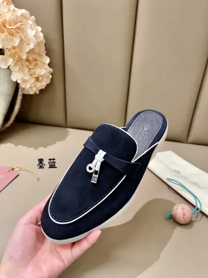 Loro Piana Babouche Charms Walk Moccasin Slipper Women's Suede Loafer #3153 - Image 5