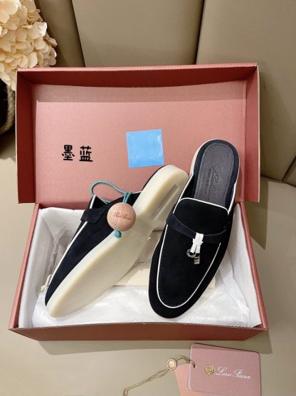  Loro Piana Babouche Charms Walk Moccasin Slipper Women's Suede Loafer #3153 - Image 9