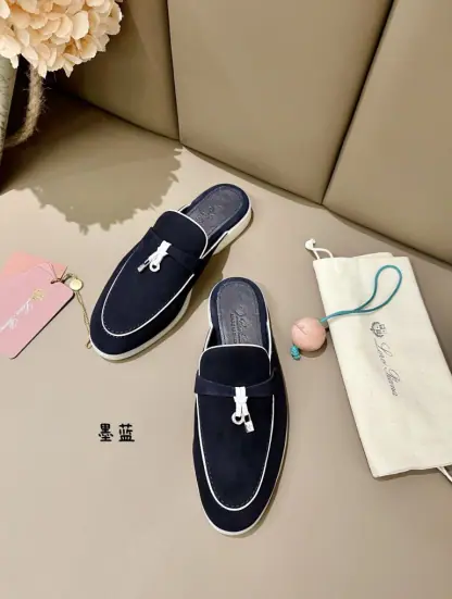  Loro Piana Babouche Charms Walk Moccasin Slipper Women's Suede Loafer #3153 - Image 7