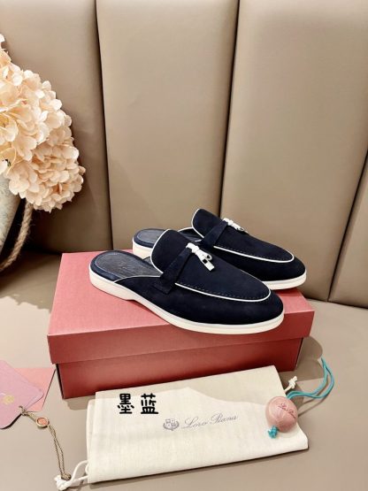  Loro Piana Babouche Charms Walk Moccasin Slipper Women's Suede Loafer #3153 - Image 4