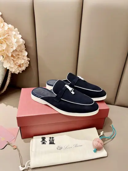  Loro Piana Babouche Charms Walk Moccasin Slipper Women's Suede Loafer #3153 - Image 4
