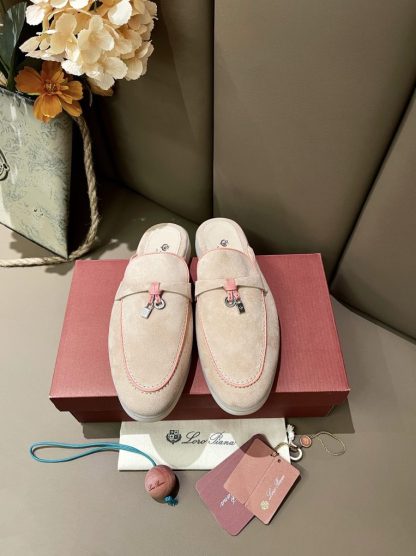  Loro Piana Babouche Charms Walk Moccasin Slipper Women's Suede Loafer #3152 - Image 3