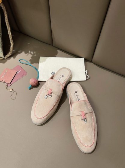  Loro Piana Babouche Charms Walk Moccasin Slipper Women's Suede Loafer #3152 - Image 4