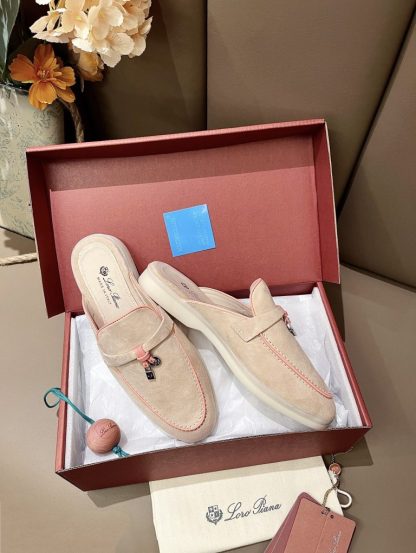  Loro Piana Babouche Charms Walk Moccasin Slipper Women's Suede Loafer #3152 - Image 6
