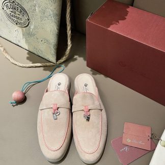 Replica Loro Piana Babouche Charms Walk Moccasin Slipper Women's Suede Loafer #3152