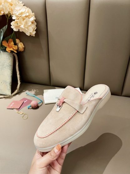  Loro Piana Babouche Charms Walk Moccasin Slipper Women's Suede Loafer #3152 - Image 5
