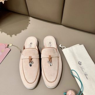 Replica Loro Piana Babouche Charms Walk Moccasin Slipper Women's Suede Loafer #3151
